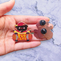 Skateboard Pug Hard Enamel Spinning Pin