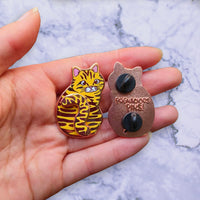Cat Tail! Moving Hard Enamel Spring Pin