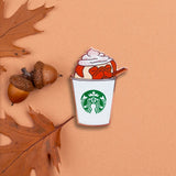 Pugkin Spice Latte Hard Enamel Pin