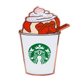 Pugkin Spice Latte Hard Enamel Pin