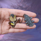 Animal Crossing CJ with Coelacanth Chained Pins