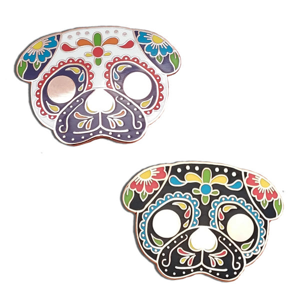 Sugar Skull Pug Hard Enamel Pin