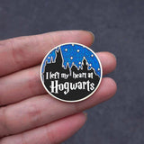 I Left My Heart At Hogwarts Hard Enamel Glitter Pin