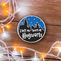I Left My Heart At Hogwarts Hard Enamel Glitter Pin