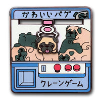 Pugs Moving Crane Game Hard Enamel Pin