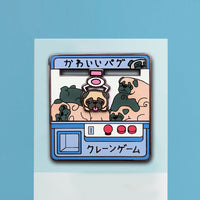 Pugs Moving Crane Game Hard Enamel Pin