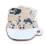 Pugs In A Mug Hard Enamel Pin