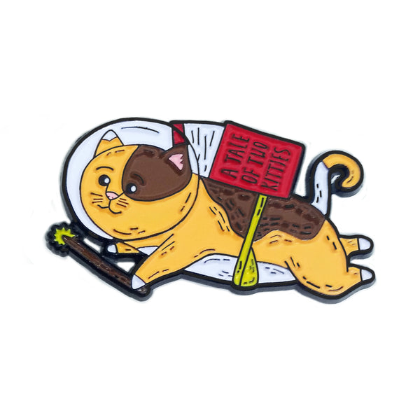 Reading Cat Enamel Pin